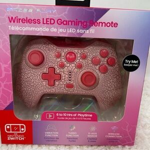 Wireless LED Gaming Remote for Nintendo Switch Press Play Pink